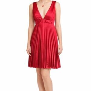 SINCERELY JULES Womens Dress Size S Pink Satin Sleeveless Pleated Party NWT